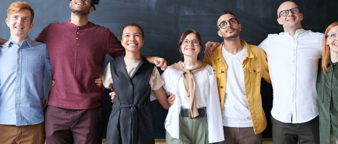 people taking group picture